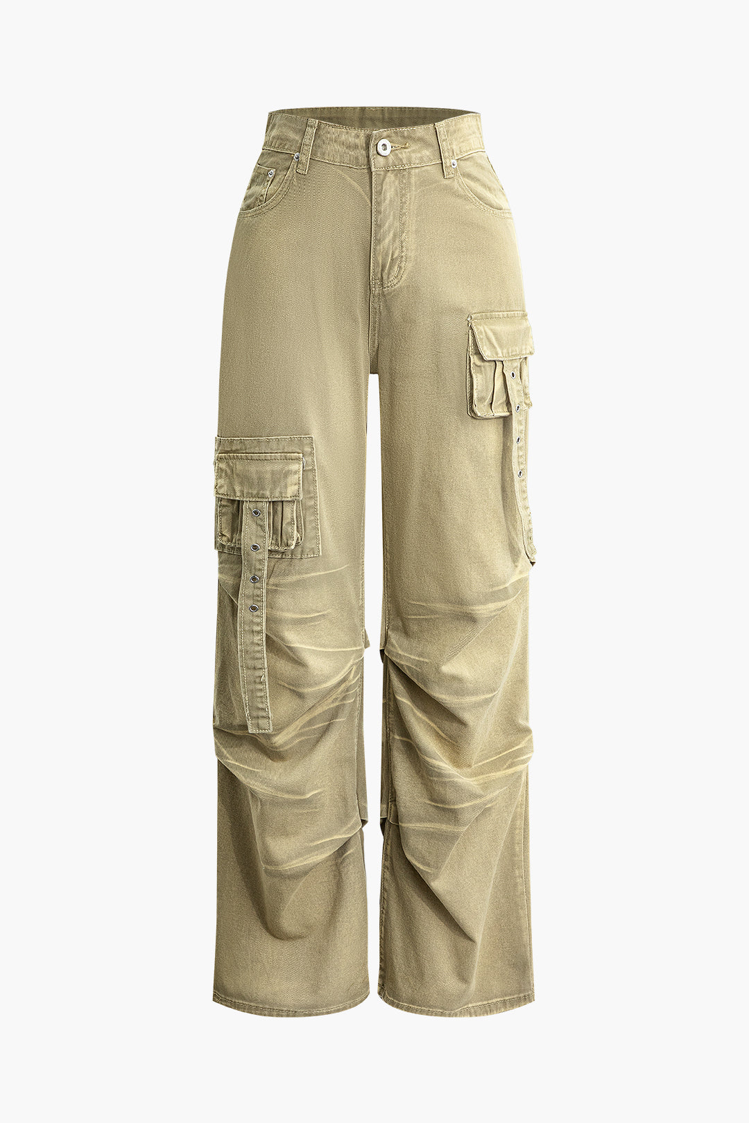 Tie Dye Flap Pocket Straight Leg Cargo Pants