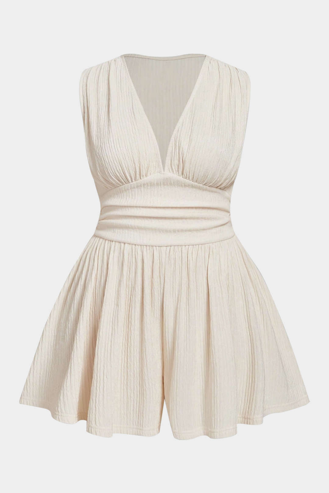 Plus Size Ruched Sleeveless Wide Leg Jumpsuit