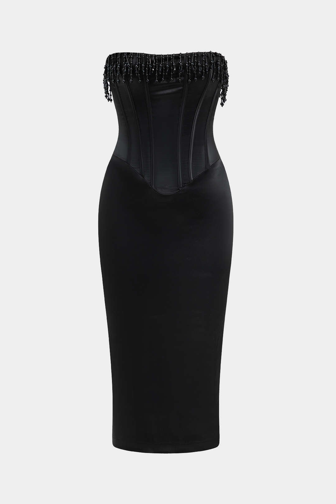 Robe midi de corset à oeillets tressé perlé