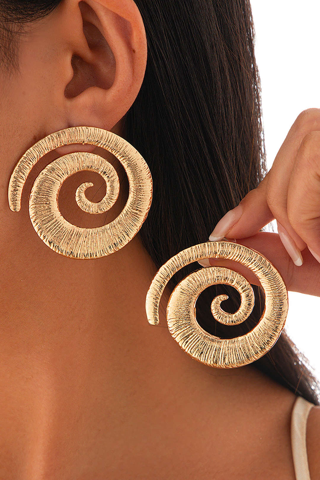 Boucles d'oreilles en spirale géométrique