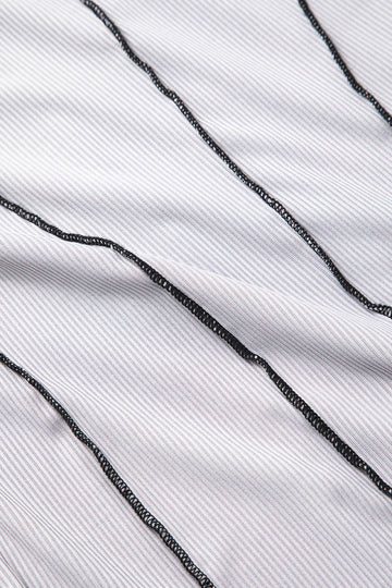 Round Neck Stitching Flare Sleeve Top