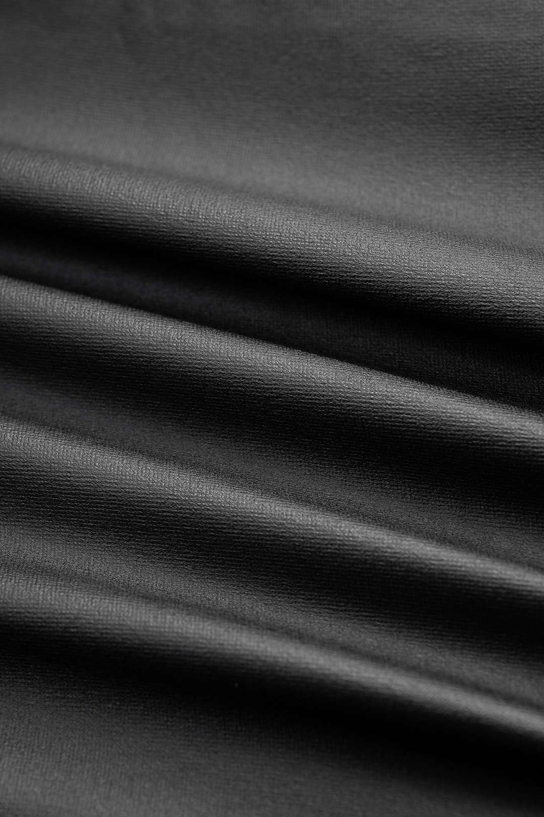 Faux Leather Quilted Patchwork Off Shoulder Long-Sleeve Shirt