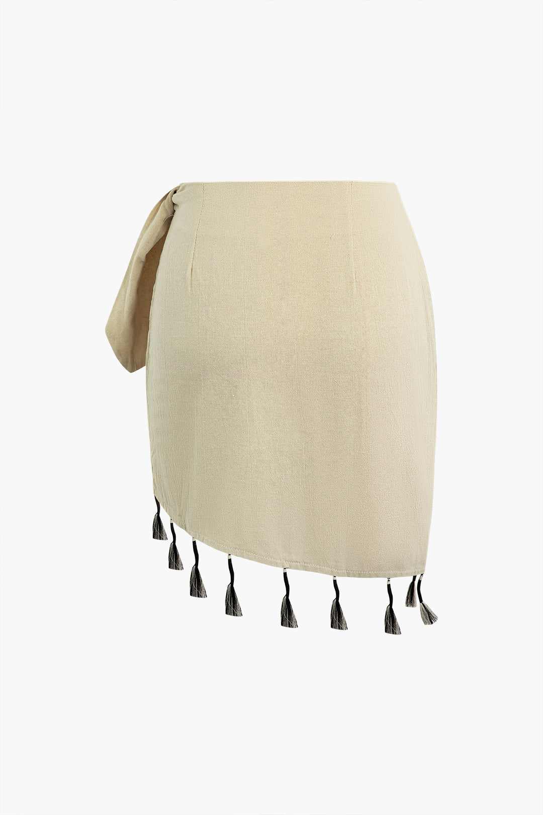 Asymmetric Tassel Knot Side Mini Skirt