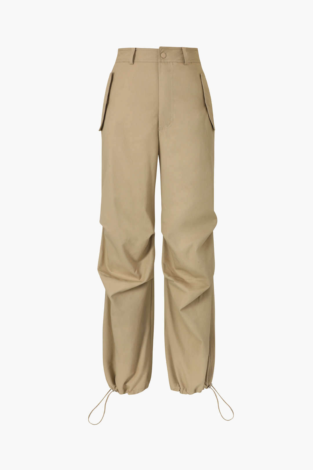 Toggle Ruched Detail Straight Leg Cargo Pant