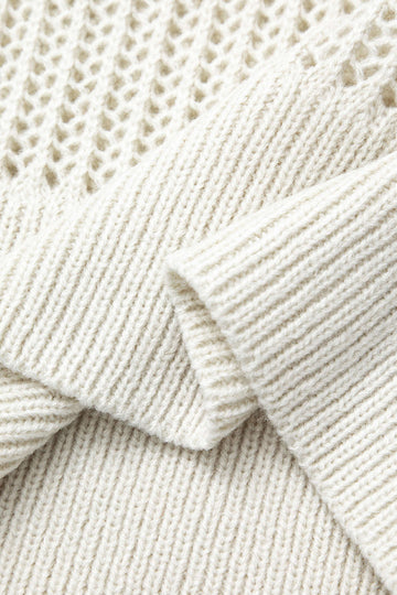 Open Collar Open Knit Sweater