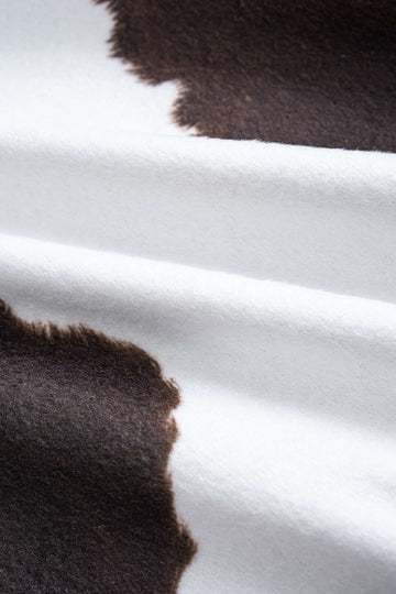 Color Block Print Faux Leather Patchwork Shirred Zipper Jacket