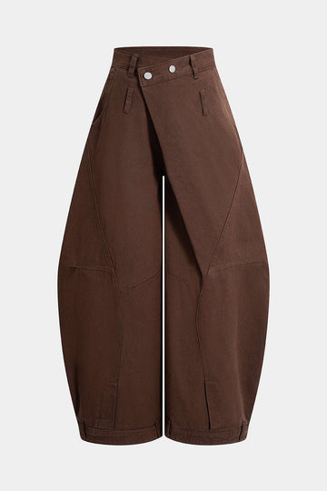 Denim Washed High Waist Barrel Jeans