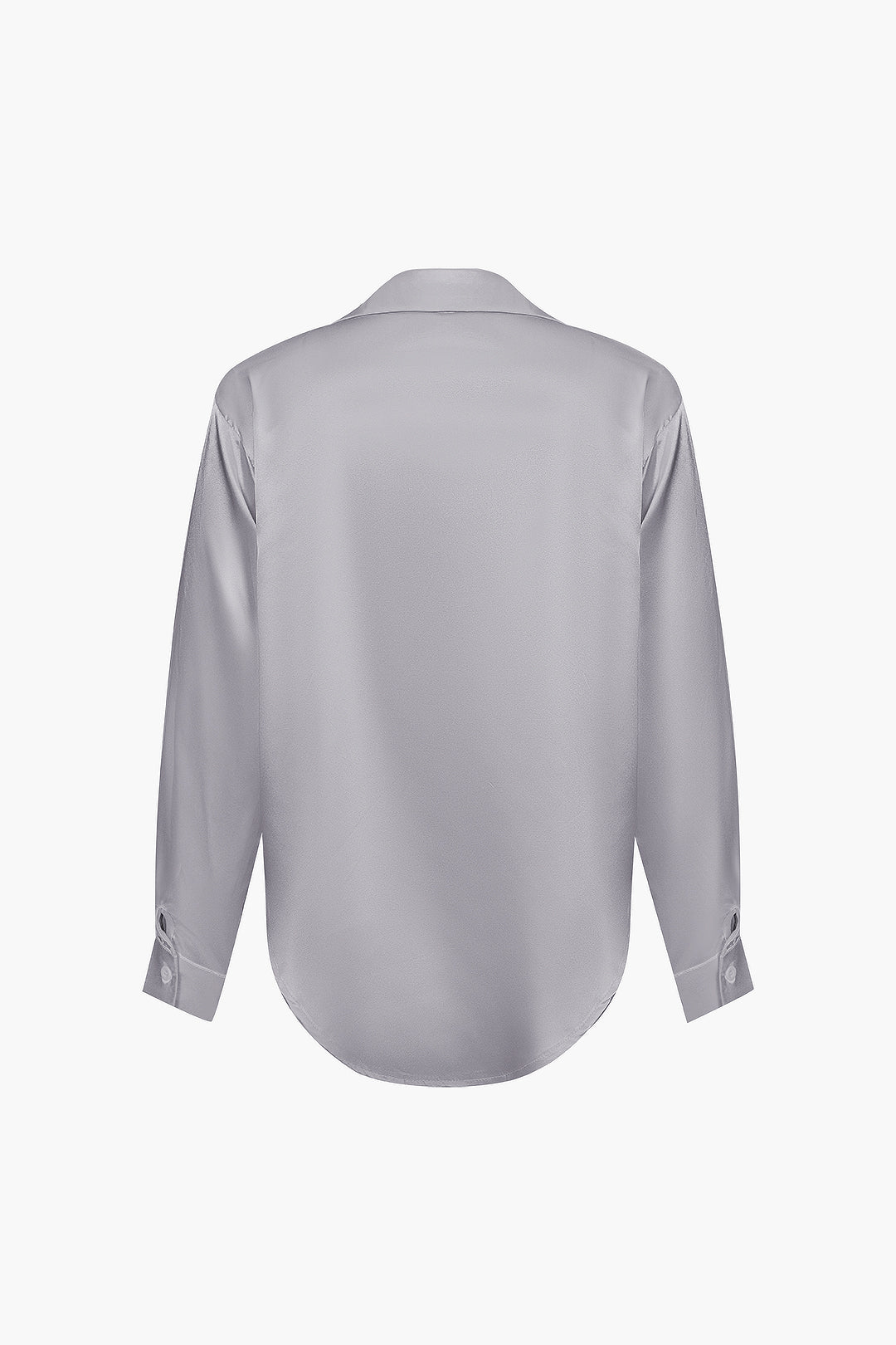 Basic Solid Satin Long-Sleeve Shirts