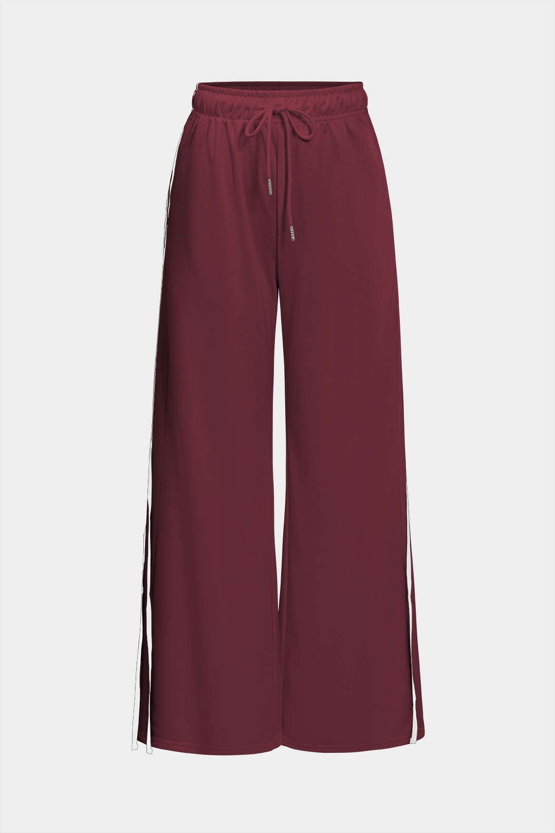 Contrast Tie-Up Wide Leg Trousers