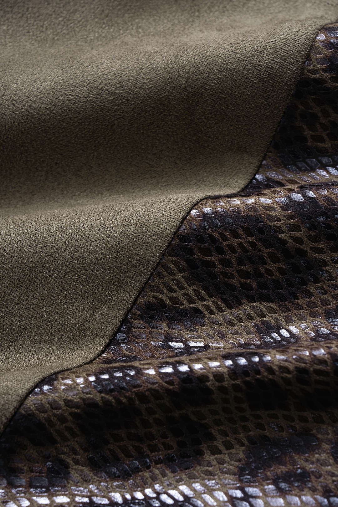 Leopard Snake Skin Print Faux Leather Suede Patchwork Wide Leg Pants