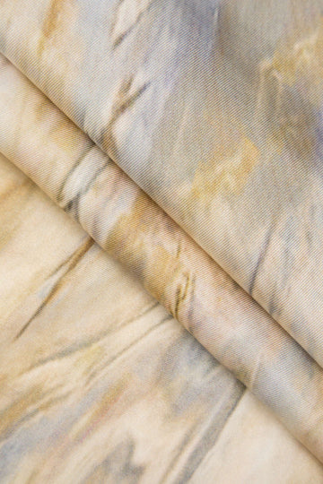 Marble Print Asymmetric Long Sleeve Blouse