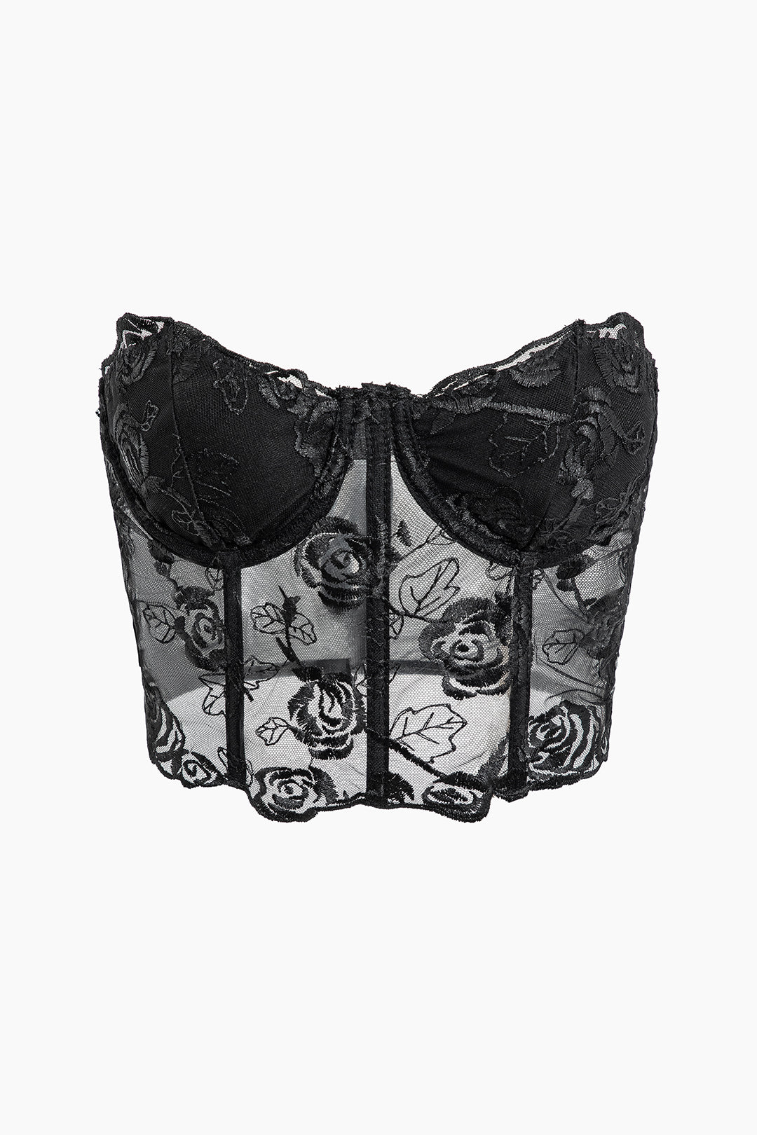 Lace Hook And Eye Back Bustier Tube Top