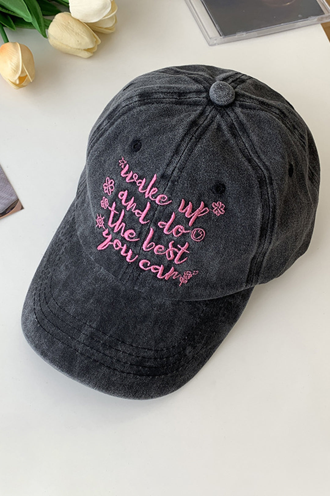 Letter Embroidered Cap