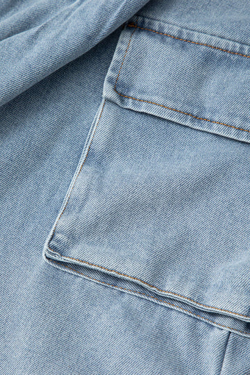 Seam-Detail High Waist Flap Pocket Cargo Pants