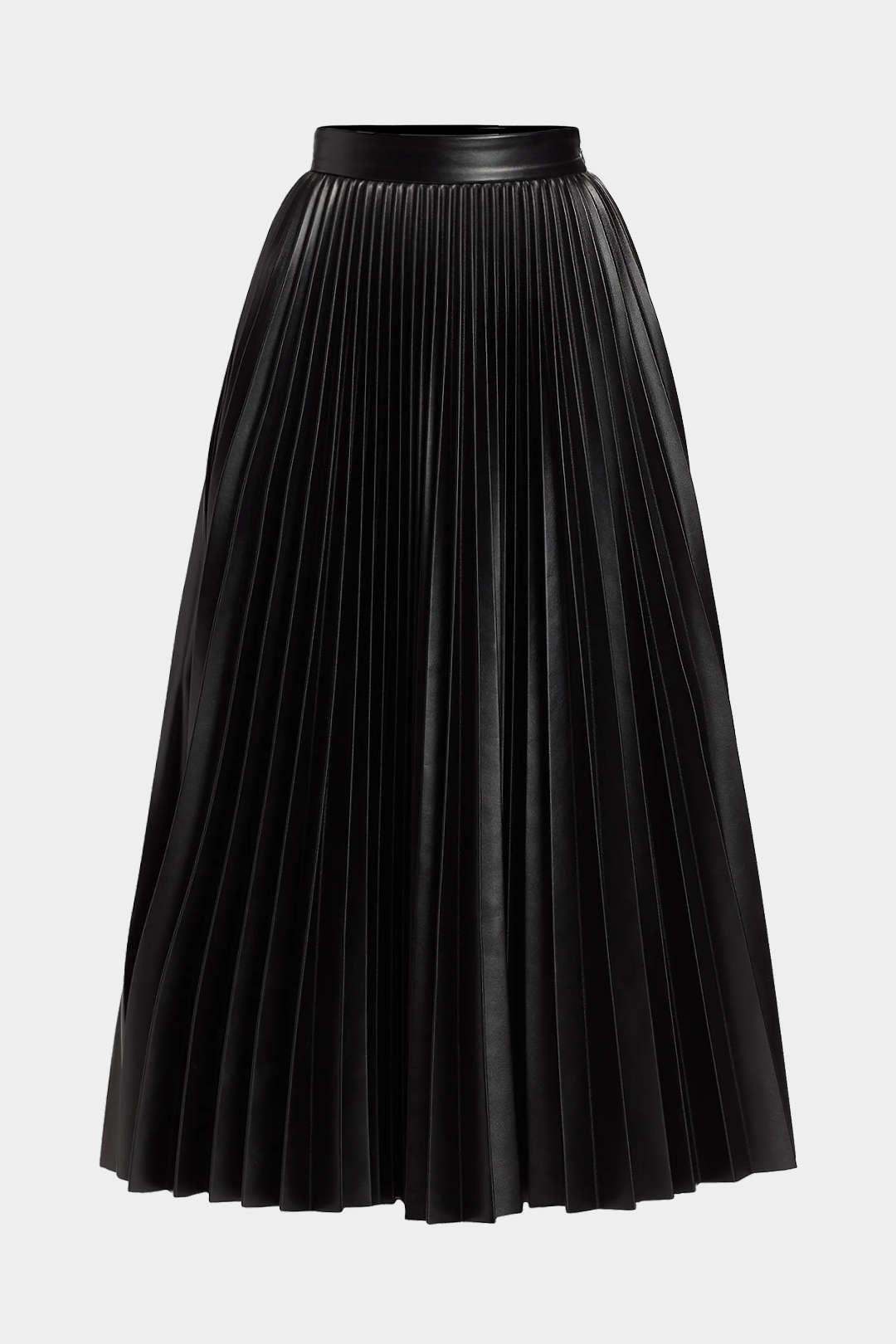Faux Leather Pleated Skirt