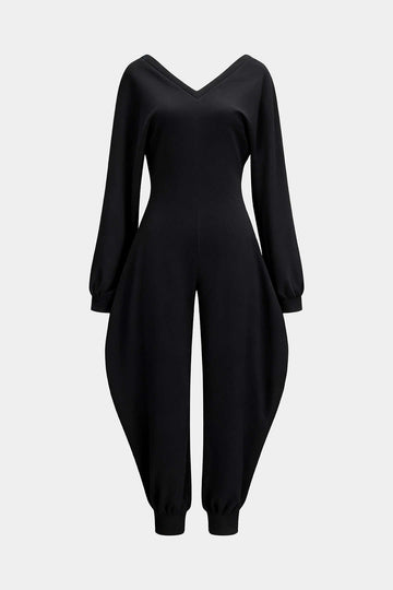V-Neck Long Sleeve Jumpsuit