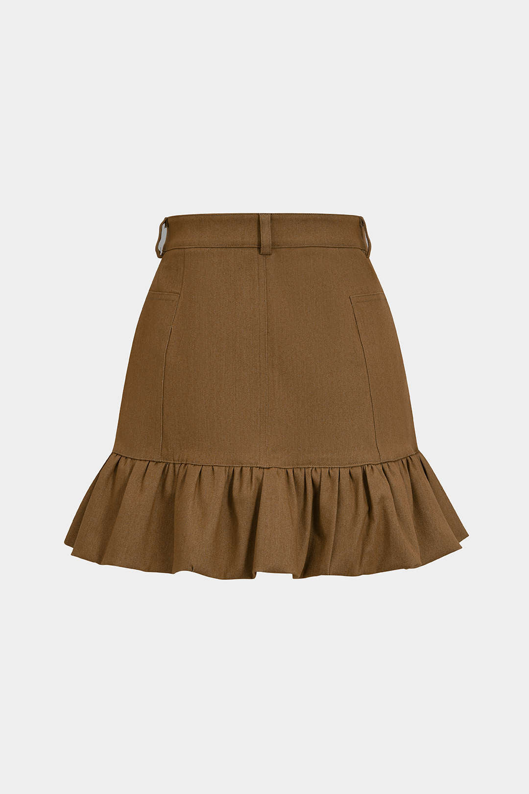 Denim High Waist Ruched Hem Skirt