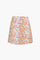 Floral Buttons Detail Mini Skirt