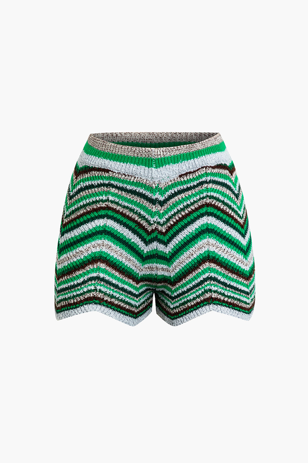 Chevron Striped Knit Shorts