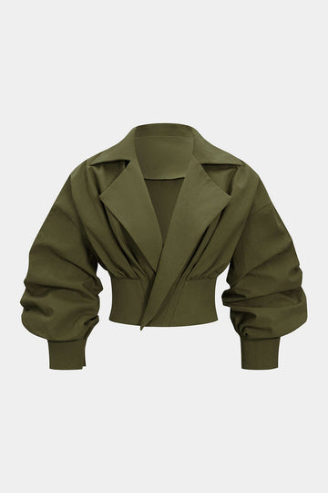 Ruched V-Neck Jacket