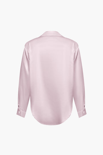 Basic Solid Satin Long-Sleeve Shirts