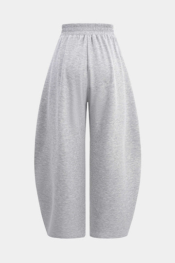 Crossed Shirred Waist Barrel Pants