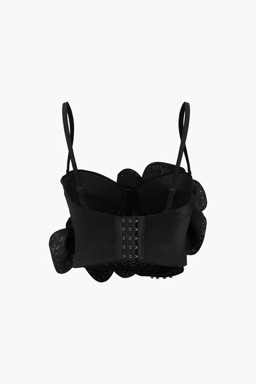 Koristeltu kukka -applikointi bustier top