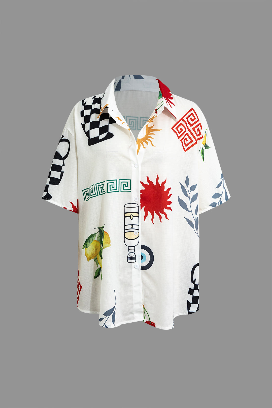 Tropical Print Shirt and Shorts Set