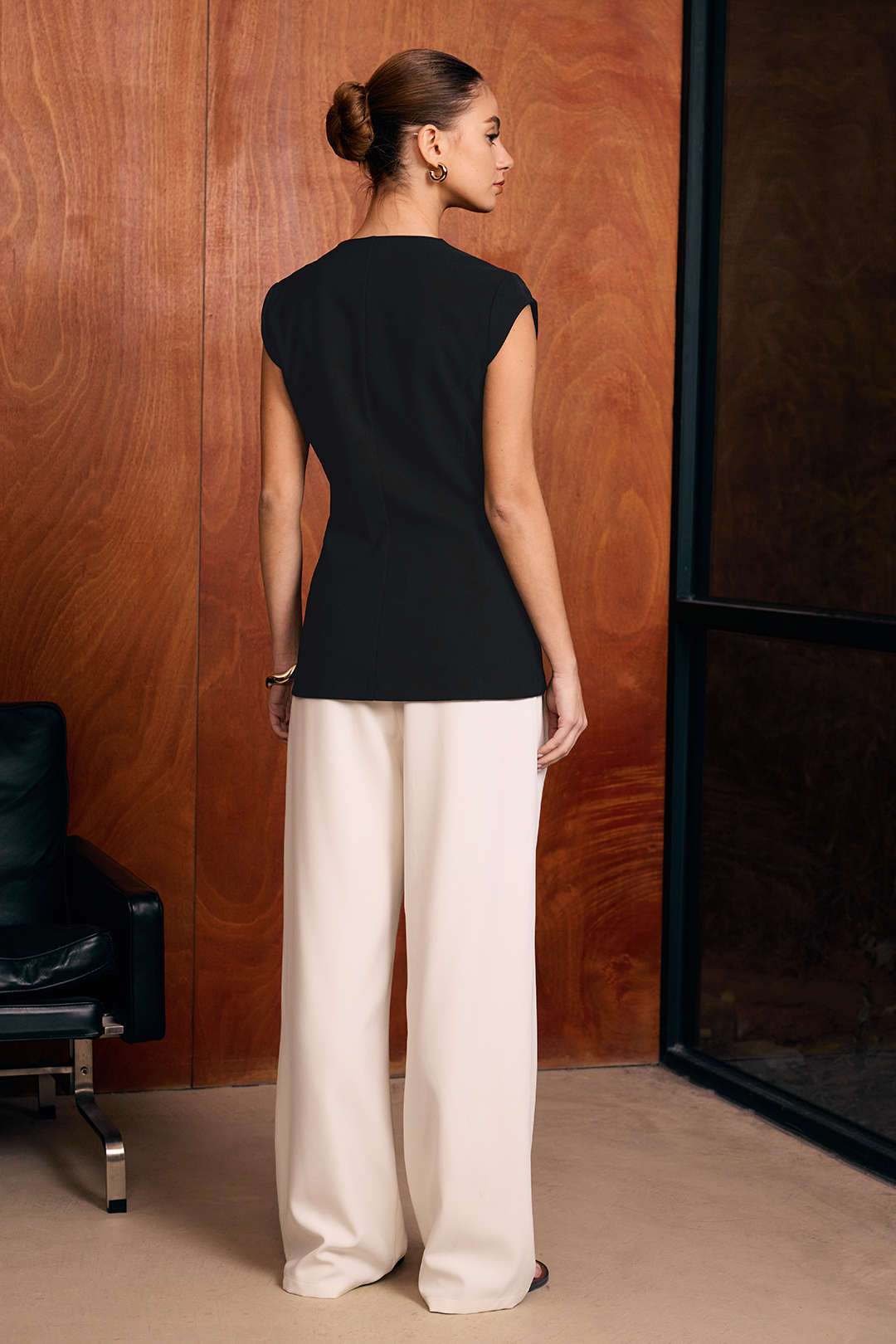 Zipper Detail High Waist Trousers