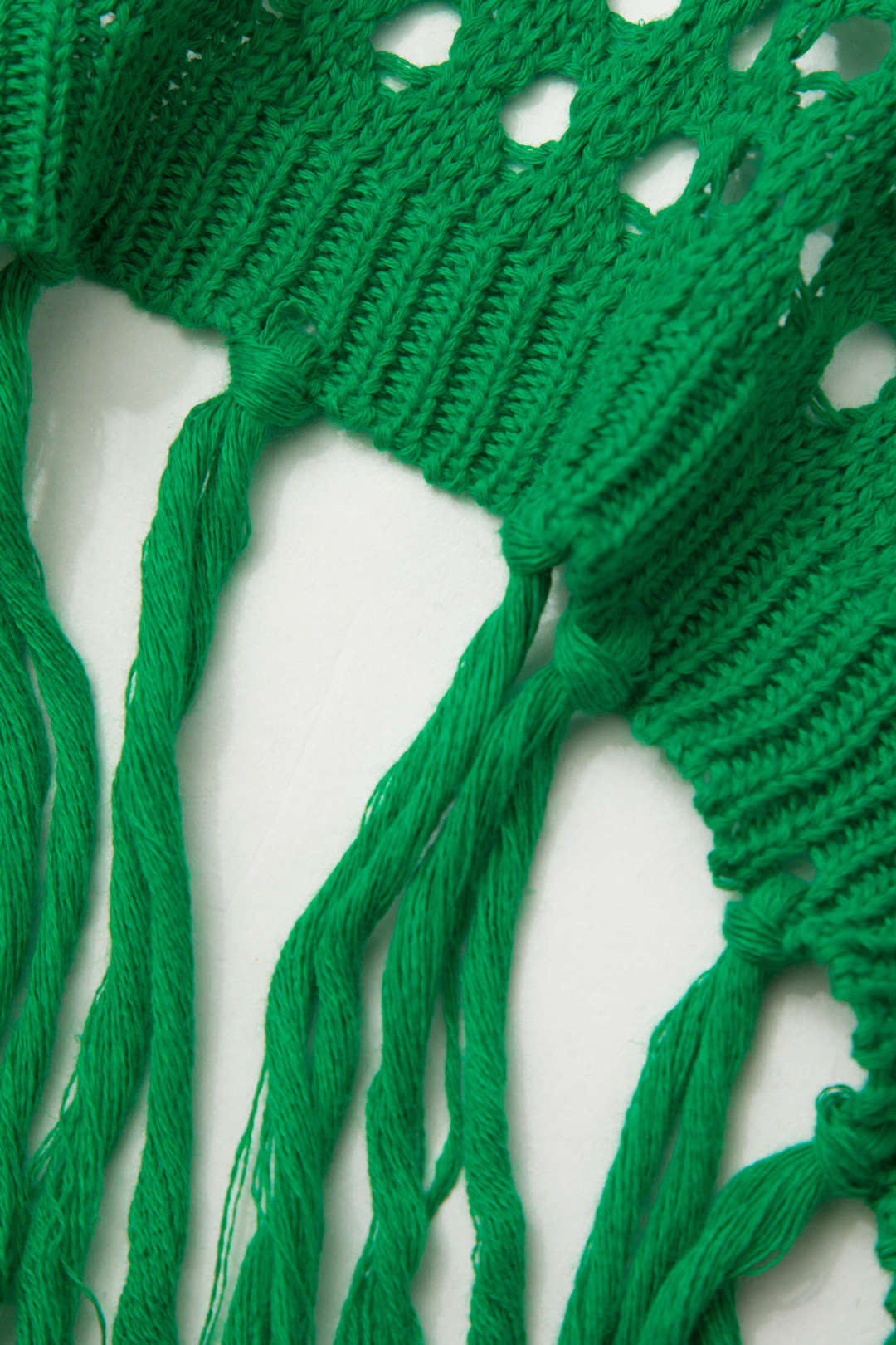 Open Knit Tassel Hem Slit Cover-up Dress