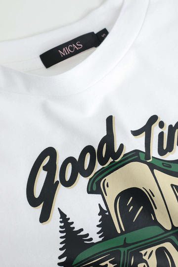 Good Times Graphic Knot Hem T-Shirt