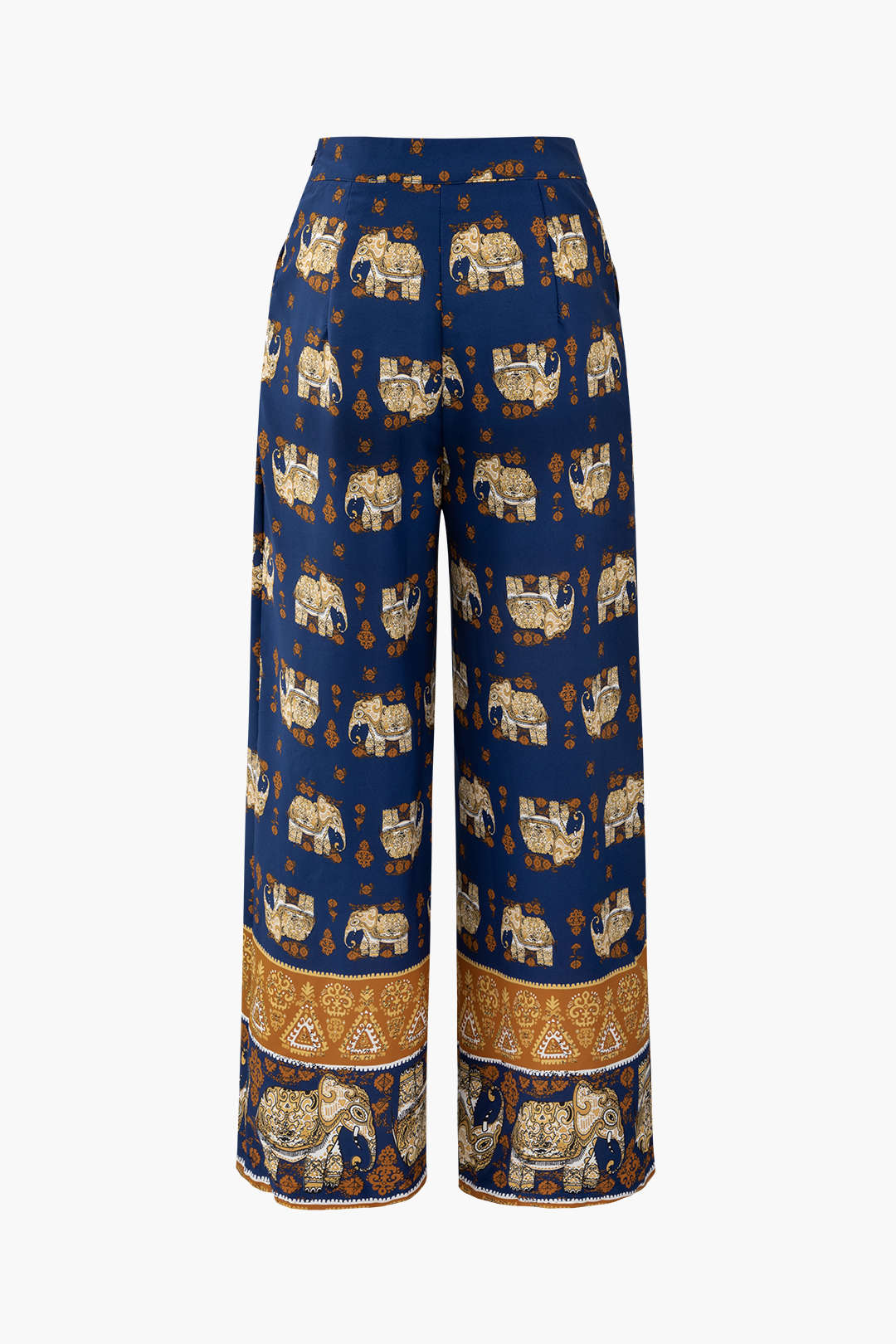 Elephant Print Wrap Tie Cami Top And Pants Set