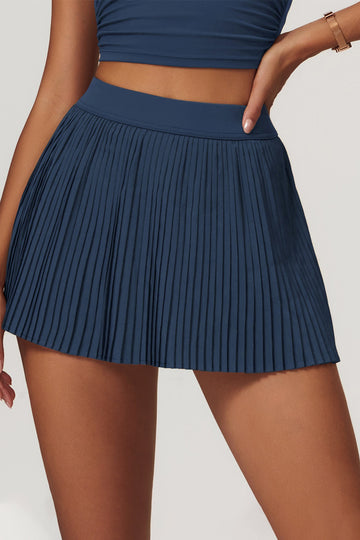 Solid Chiffon Pleated Sports Skirt