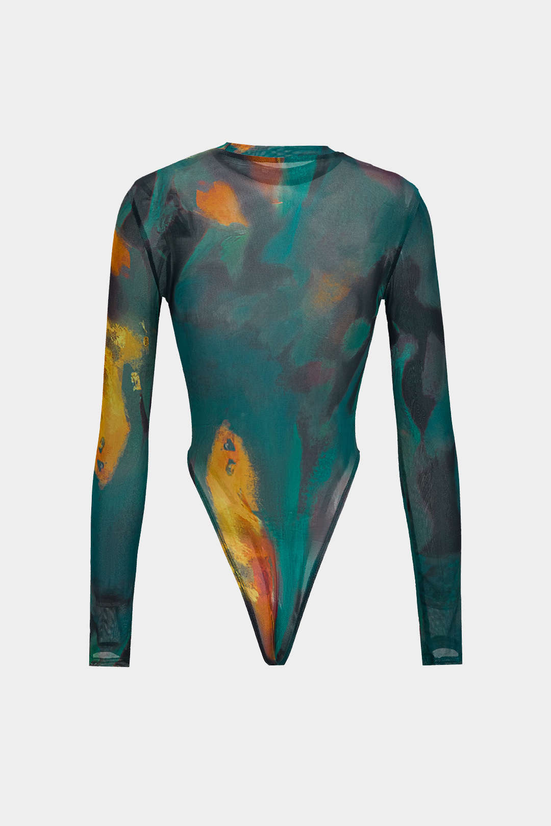 Body de manga comprida com estampa tie-dye