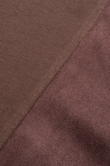 Round Neck Zipper Patchwork Long Sleeve Midi Dress