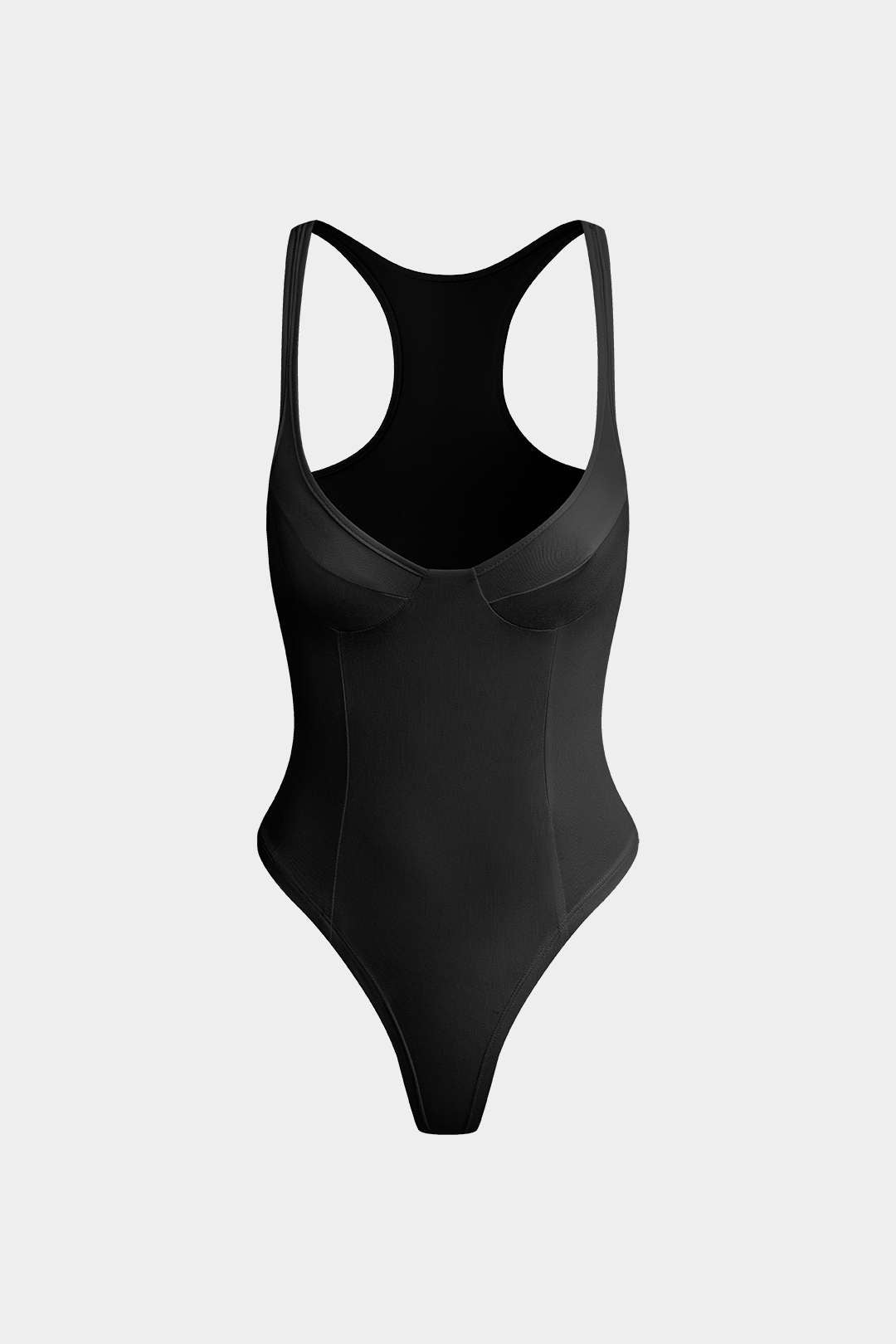 Perus kiinteä syvän V-kaulan bustier body