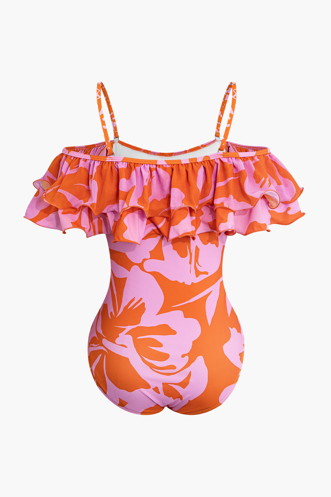 Floral Print Ruffle Slip Tummy Control One-Piece Swimsuit