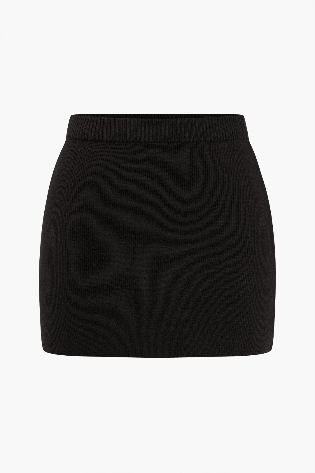 Plus Size Solid Knit Mini Skirt