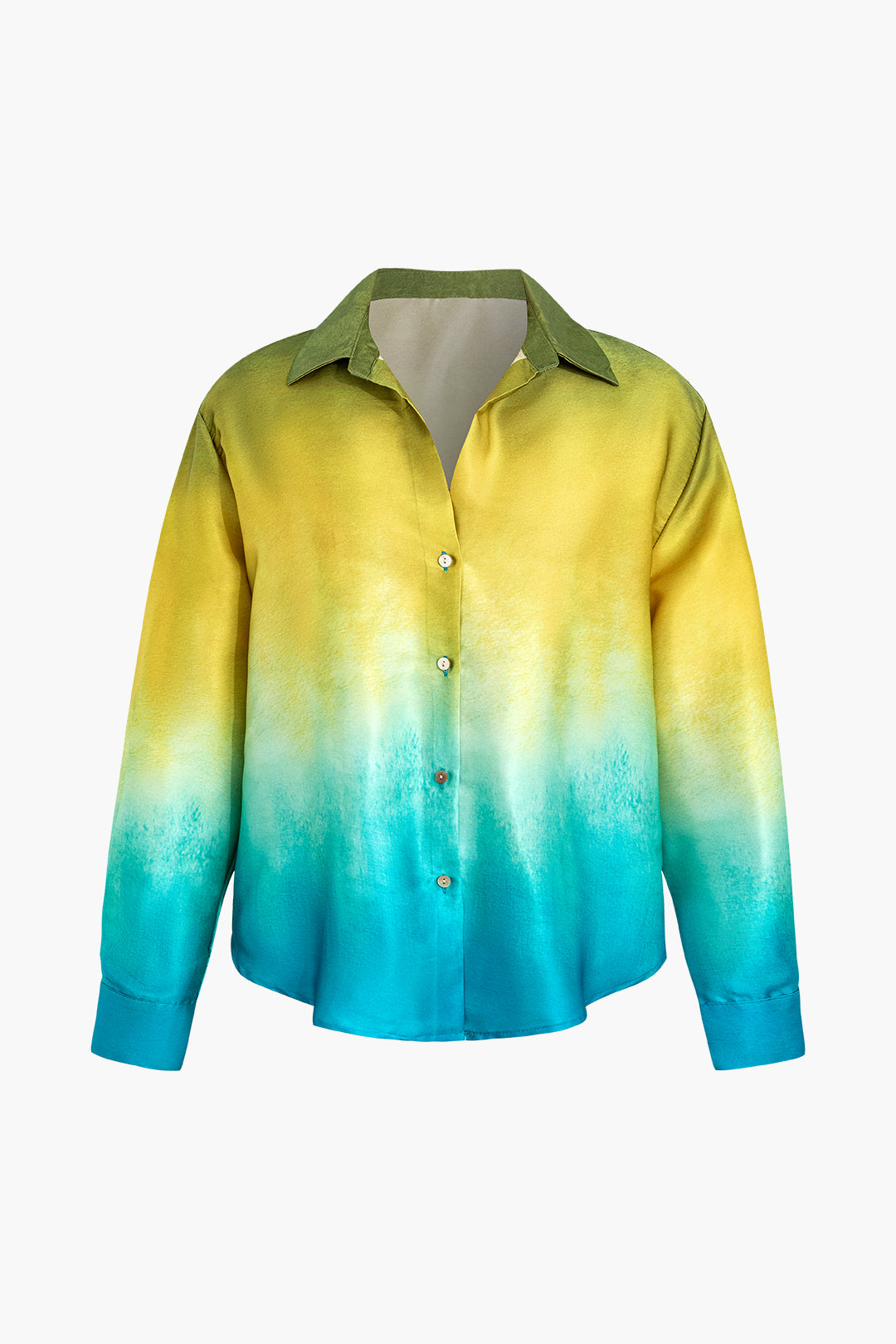 Plus Size Ombre Long-Sleeve Shirt