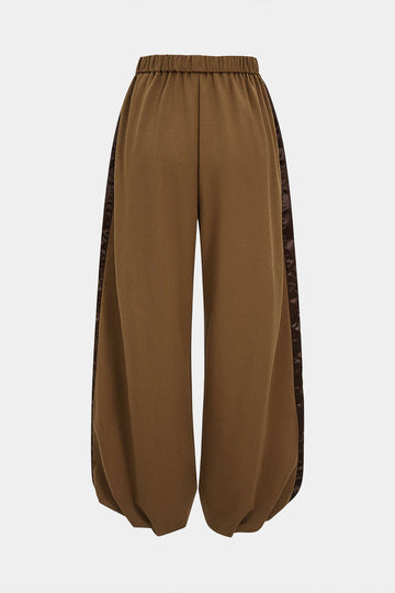 Patchwork Detail Ruched Pants