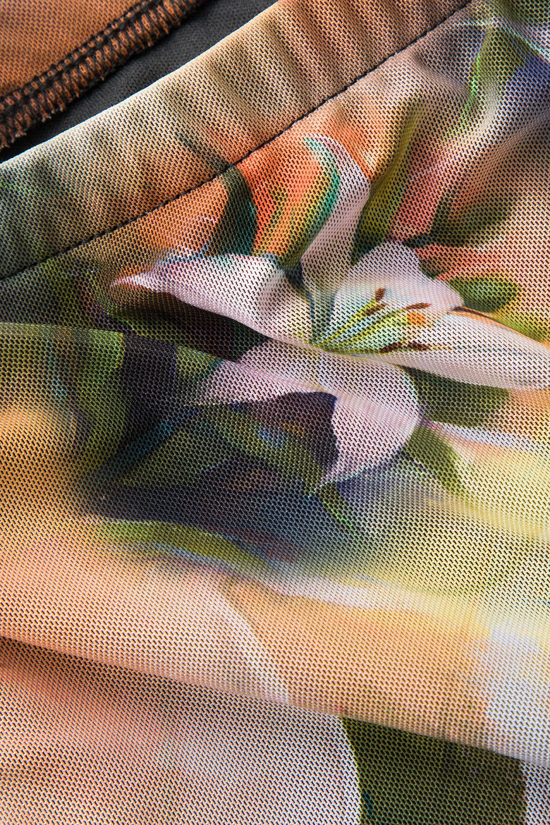 Floral Print Mesh Maxi Skirt
