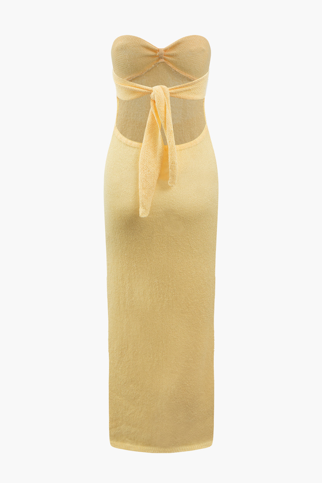 Knot Front Strapless Maxi Dress