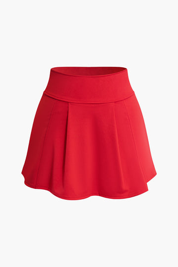 Short Sleeve Crop Shirt And Mini Skirt Set