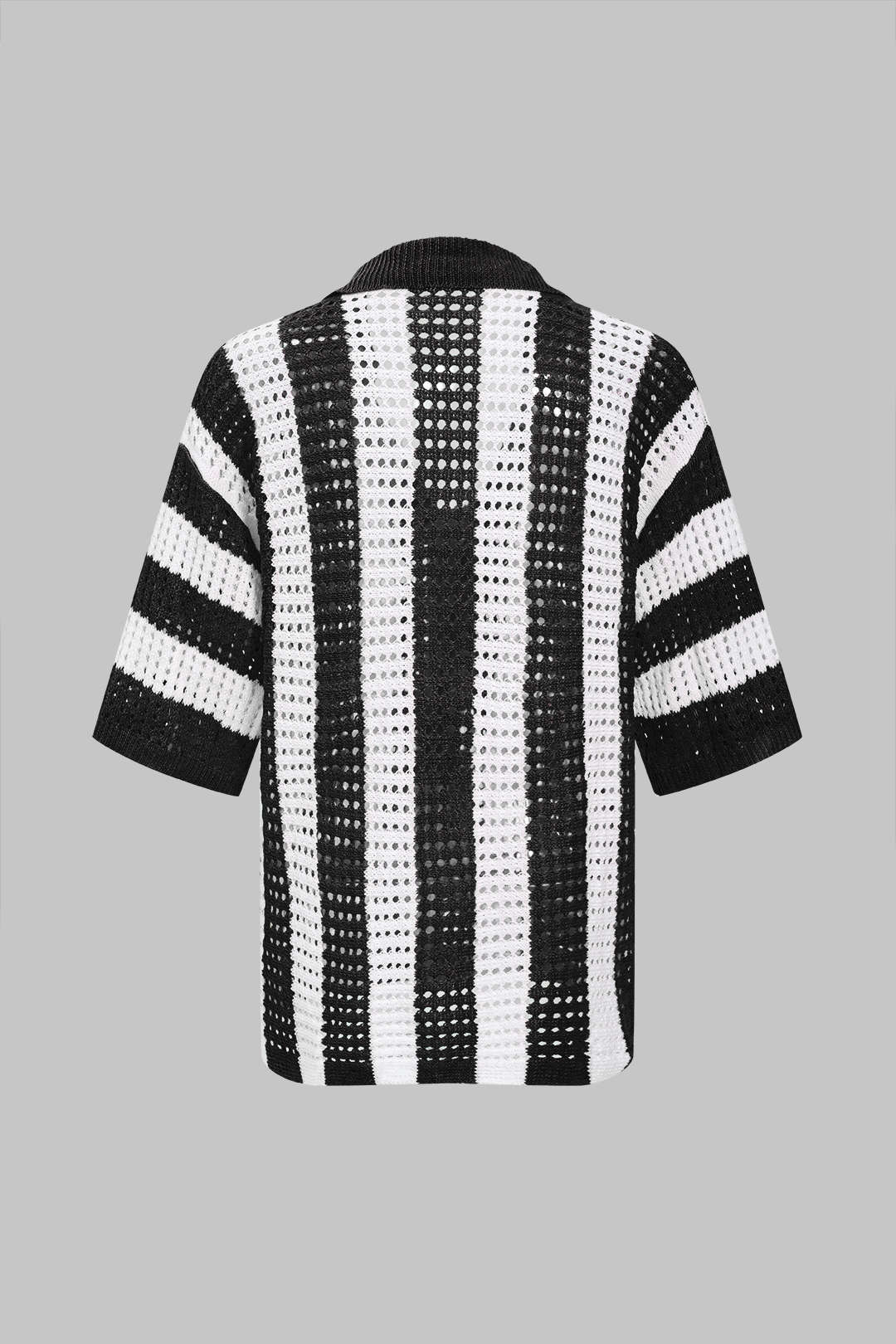 Stripe Knit Hollow Out šortky