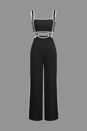 Contrast Trim Tube Top And Trouser Set