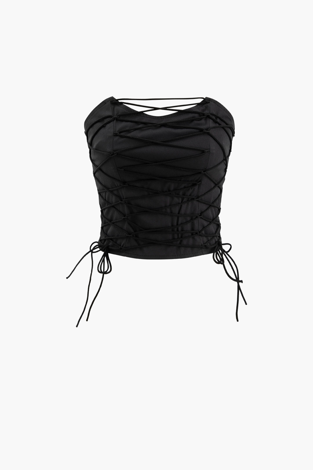 Lace Up Strapless Tube Top – Micas