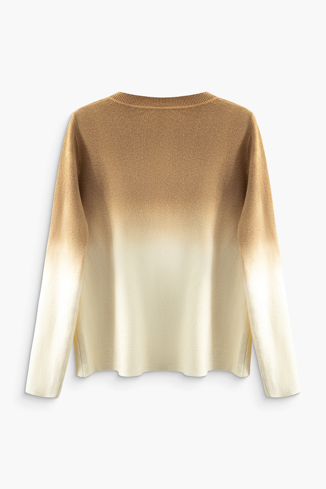 Ombre Round Neck Long Sleeve Sweater