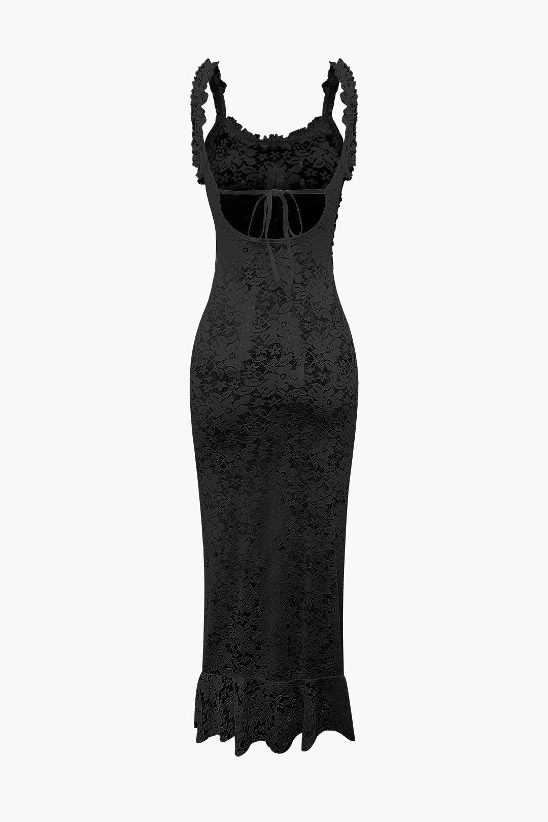 Floral Lace Tie Back Slit Maxi Dress – Micas