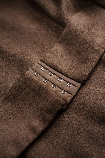 Suede Patchwork Notched Lapel Button Jacket