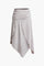 Asymmetrical Hem Ruched Midi Skirt